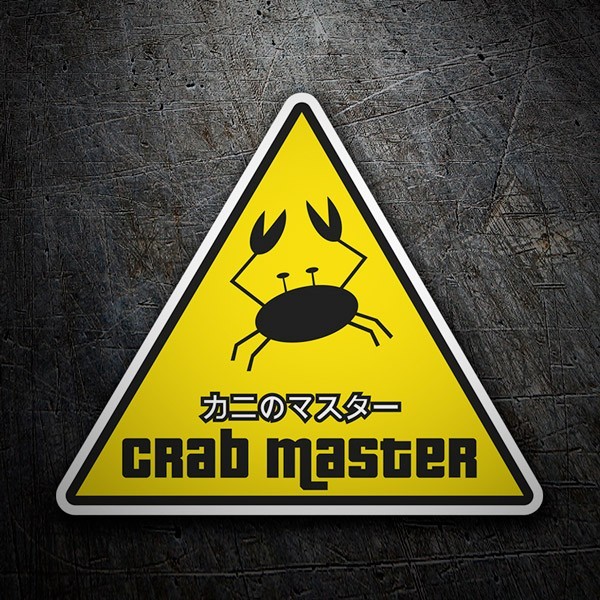 Aufkleber: Crab Master mit Krabbe und Chinesischen Buchstaben
