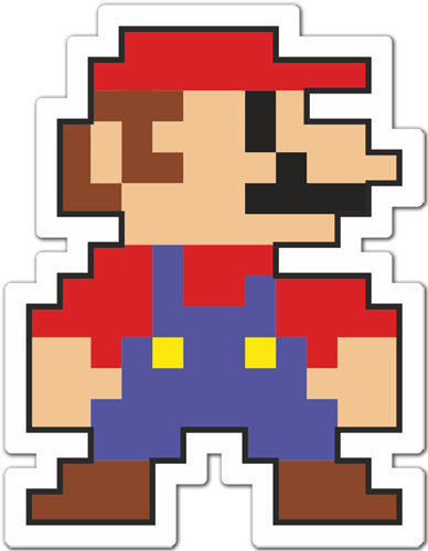 Aufkleber: Mario Bros Pixel