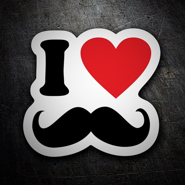 Aufkleber: I love Moustache