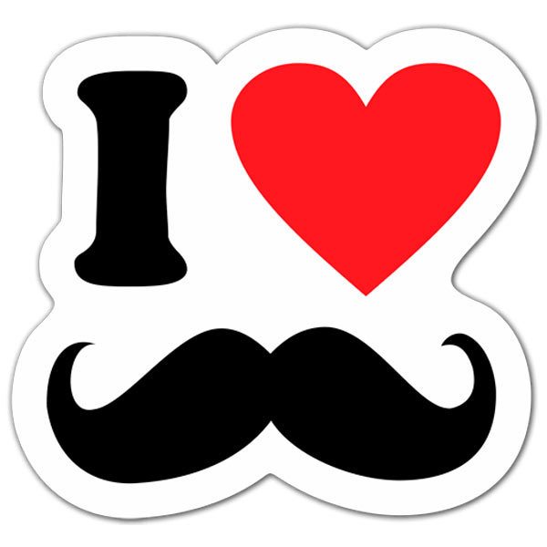 Aufkleber: I love Moustache