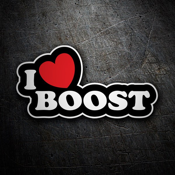 Aufkleber: Love Boost mit Herz