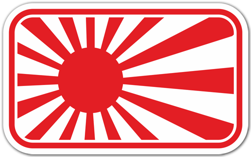Aufkleber: Japanische Flagge Rising Sun 2 0