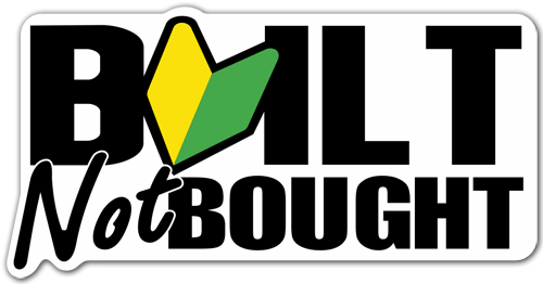 Aufkleber: JDM Built Not Bought mit V-Symbol