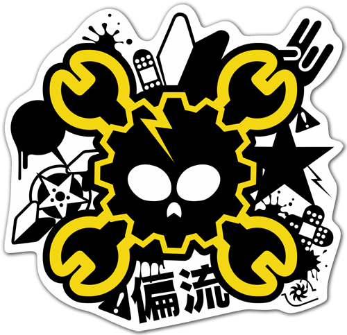 Aufkleber: JDM Totenkopf