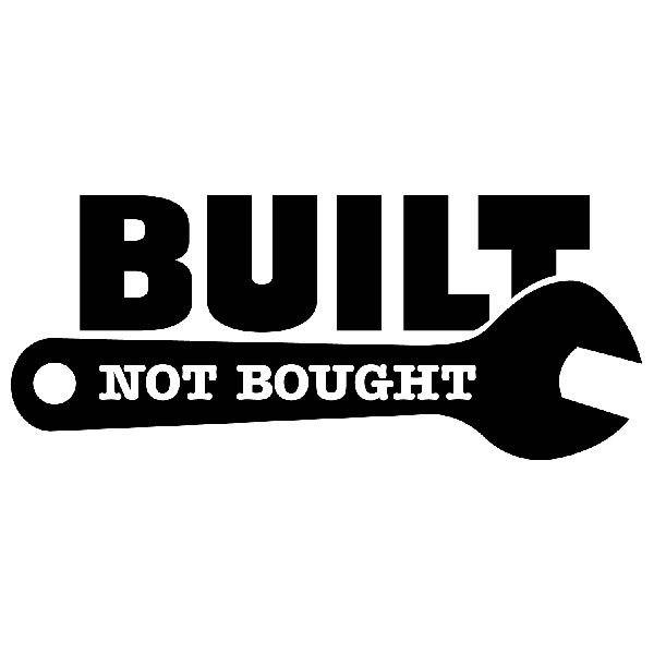 Aufkleber: Built Not Bought mit Schraubenschl&uuml;ssel