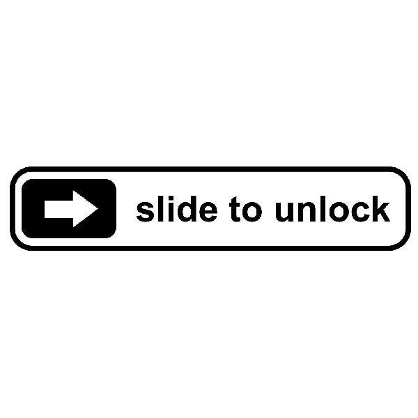 Aufkleber: Slide to unlock (Zum Entriegeln schieben)