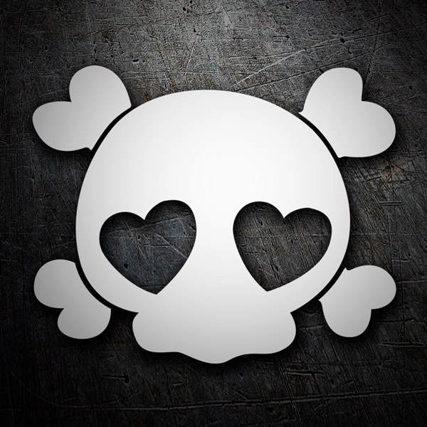 Aufkleber: Piratenschädel in der Liebe