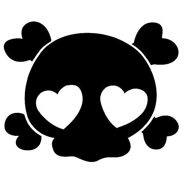 Aufkleber: Piratenschädel in der Liebe