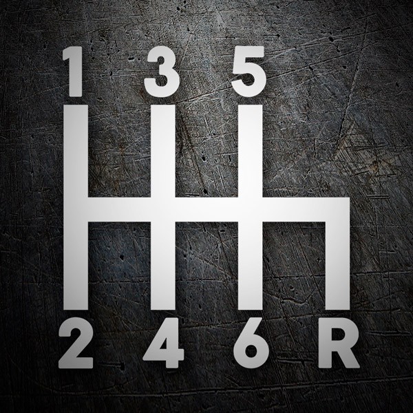 Aufkleber: Schalthebel mit 6-Gang-Muster