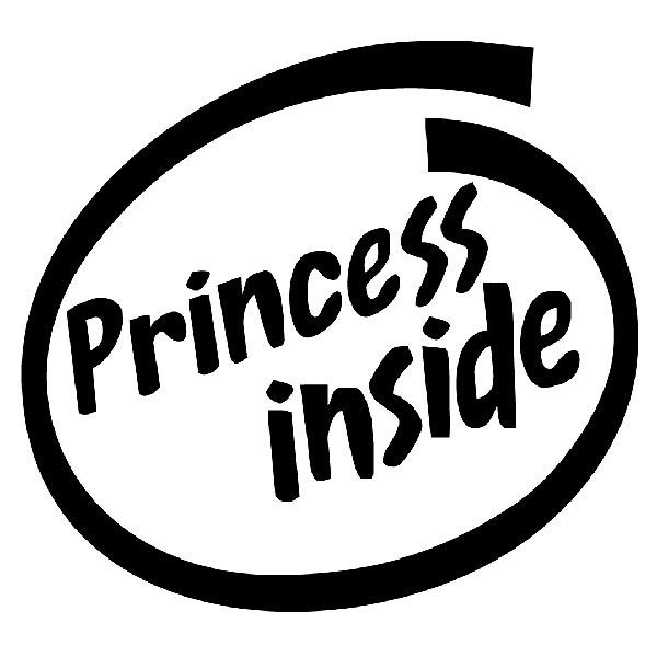 Aufkleber: Princess Inside mit Variiertem Typografischen Desi