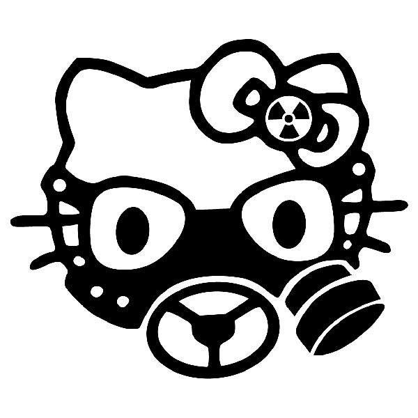 Aufkleber: Hello Kitty Gasmaske