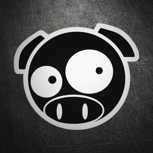 Aufkleber: Subaru-Manga-Schwein schwarz und weiß