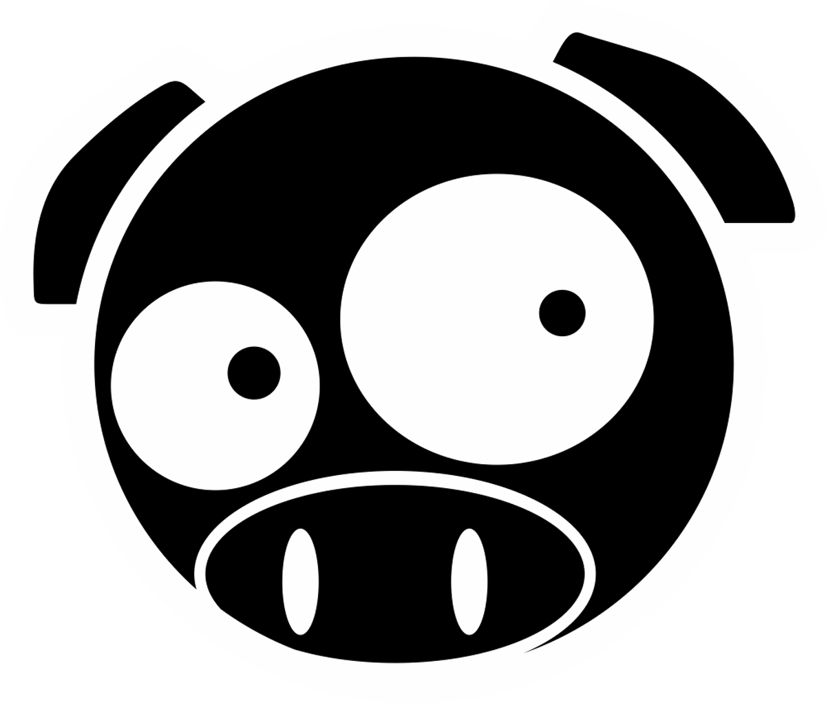 Aufkleber: Subaru-Manga-Schwein  schwarz und weiß