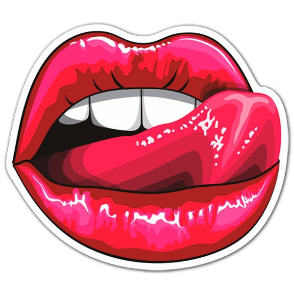 Aufkleber: Lippen und Zunge