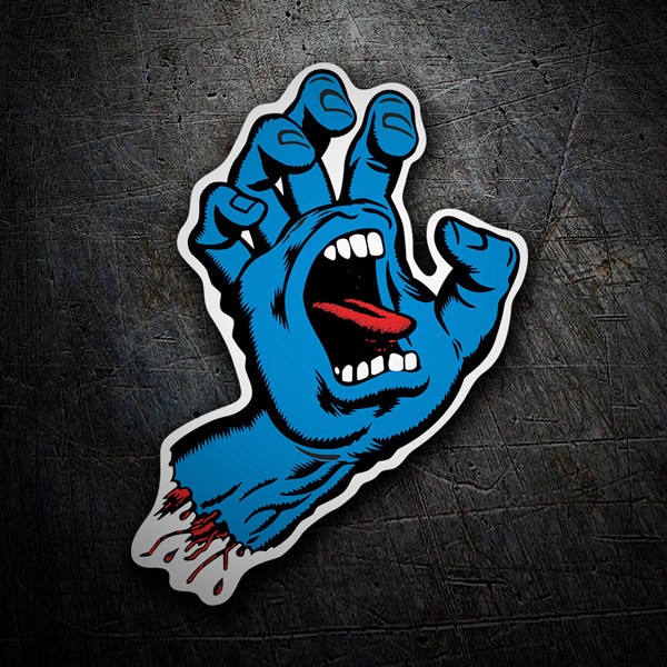 Aufkleber: Screaming Hand in Blau
