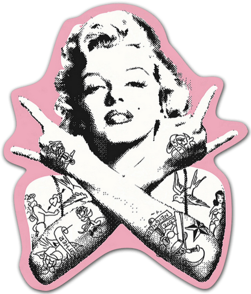 Aufkleber: Marilyn Monroe Punk mit Tattoos
