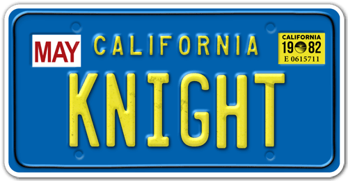 Aufkleber: Knight Rider Auto Registrierung