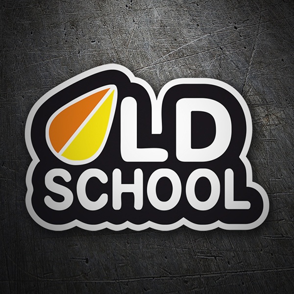 Aufkleber: OLD SCHOOL mit Surfbrett