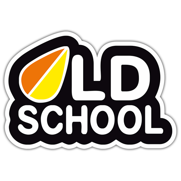 Aufkleber: OLD SCHOOL mit Surfbrett