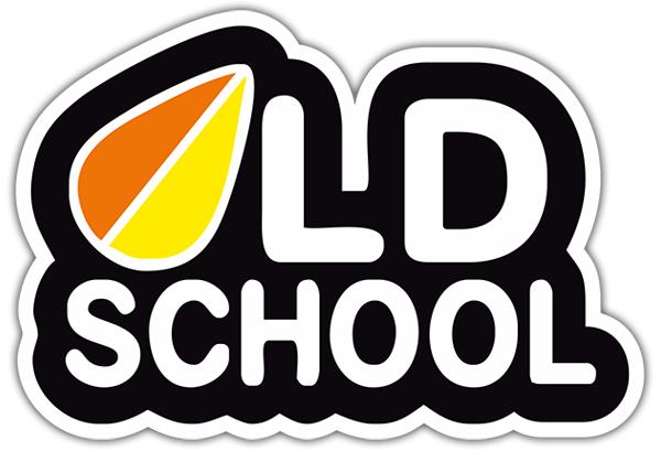 Aufkleber: OLD SCHOOL mit Surfbrett