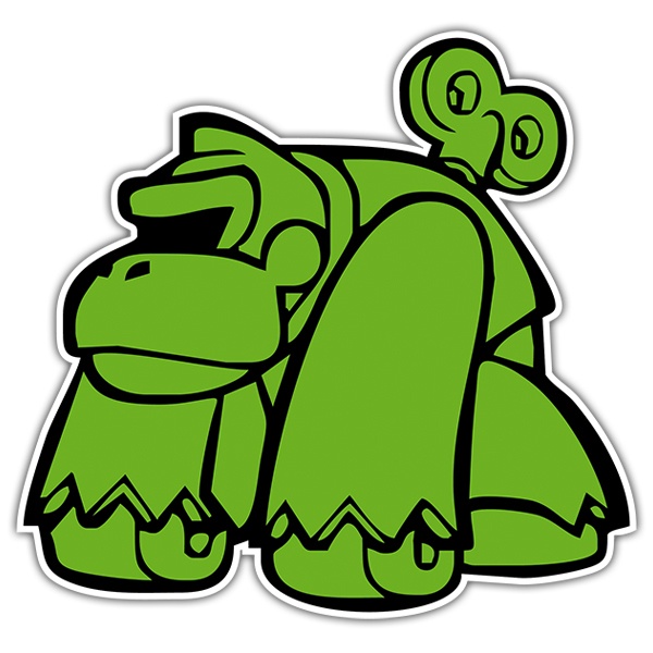 Aufkleber: Grüner Affe