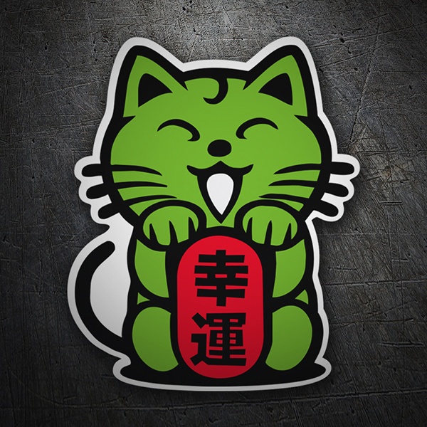 Aufkleber: Chinesische grüne Katze