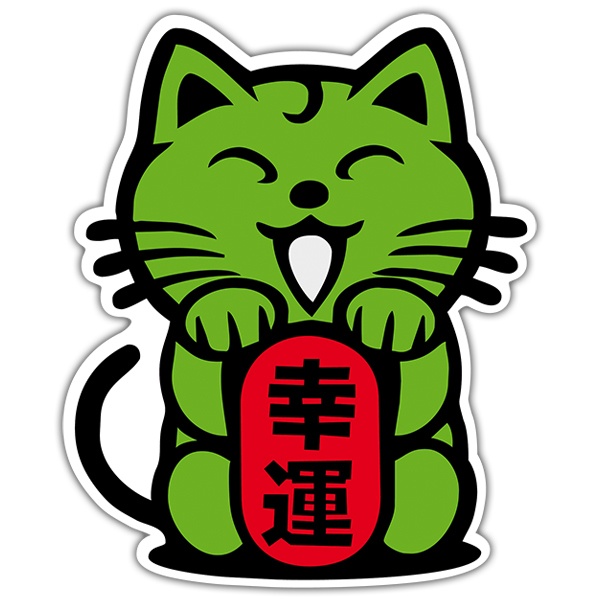 Aufkleber: Chinesische grüne Katze