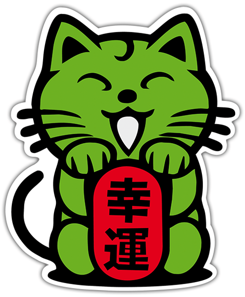 Aufkleber: Chinesische grüne Katze