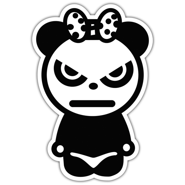 Aufkleber: Pandabär mit wütender Verbeugung