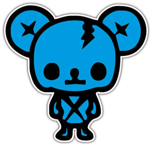 Aufkleber: Zombie B&auml;r JDM mit Streifen und Stern