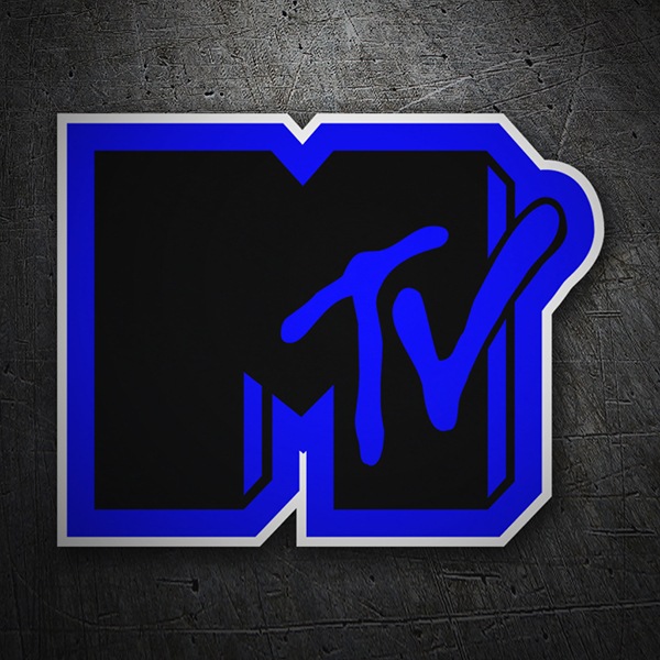 Aufkleber: MTV blau und schwarz