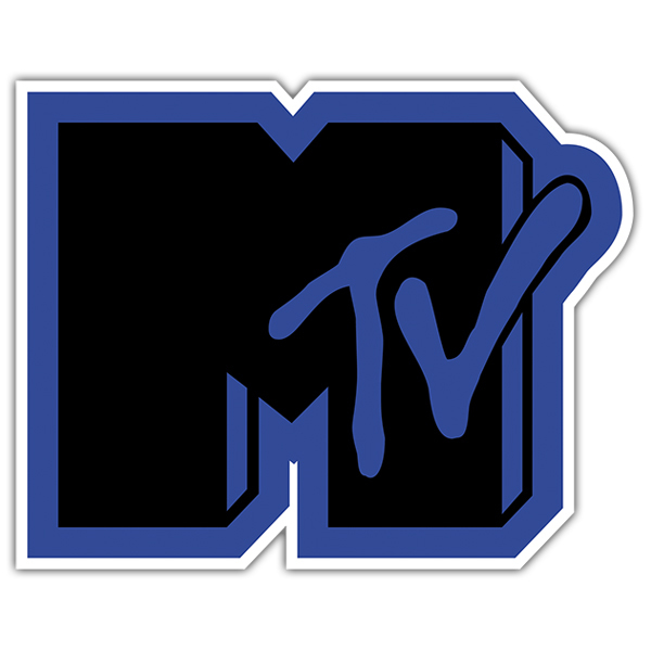 Aufkleber: MTV blau und schwarz
