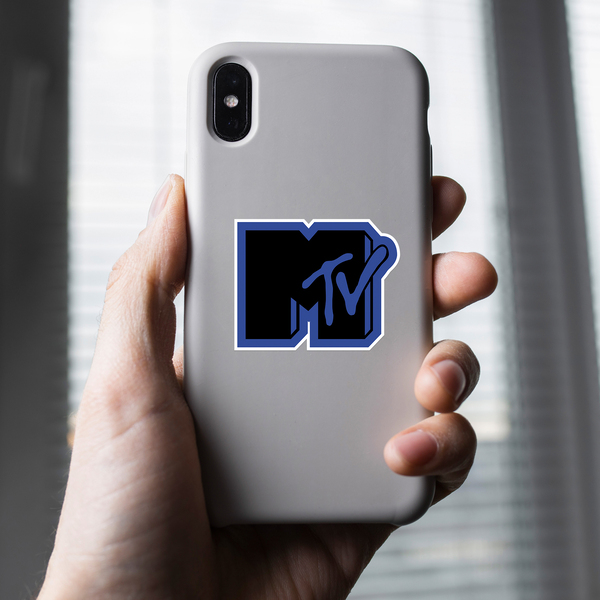 Aufkleber: MTV blau und schwarz