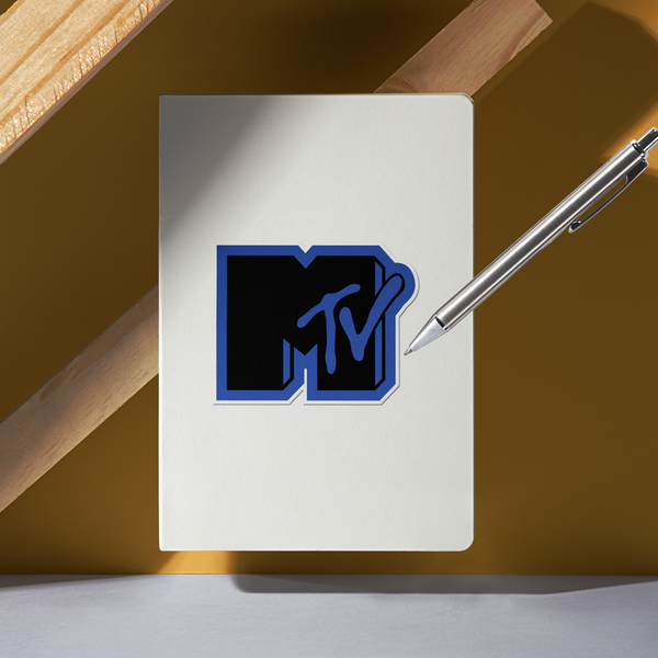 Aufkleber: MTV blau und schwarz