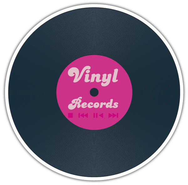 Aufkleber: Vinyl Records