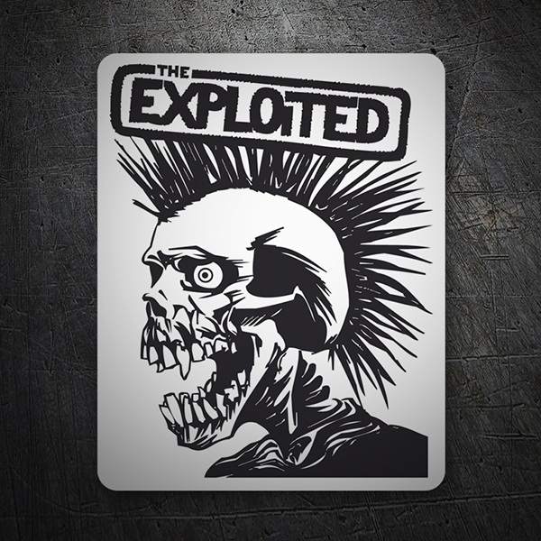 Aufkleber: Illustration von Punk-Skelett mit The Exploited