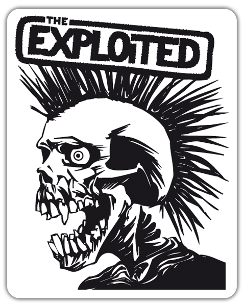 Aufkleber: Illustration von Punk-Skelett mit The Exploited