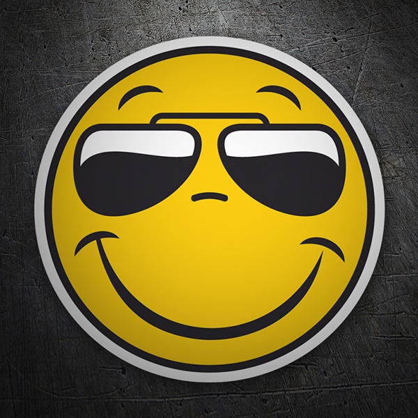 Aufkleber: Smiley mit Sonnenbrille