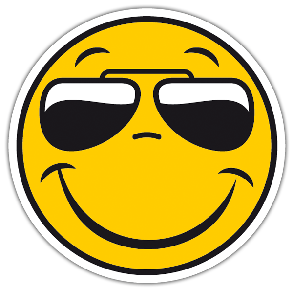 Aufkleber: Smiley mit Sonnenbrille