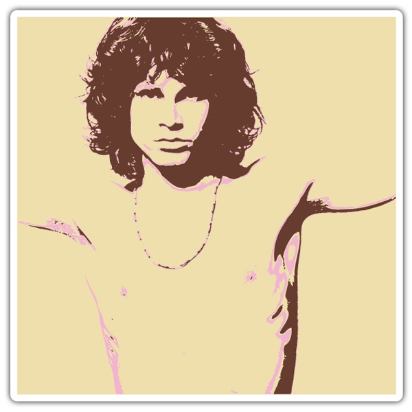Aufkleber: Jim Morrison Retro Portr&auml;t