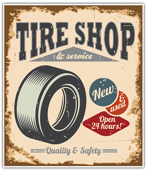 Aufkleber: Tire Shop