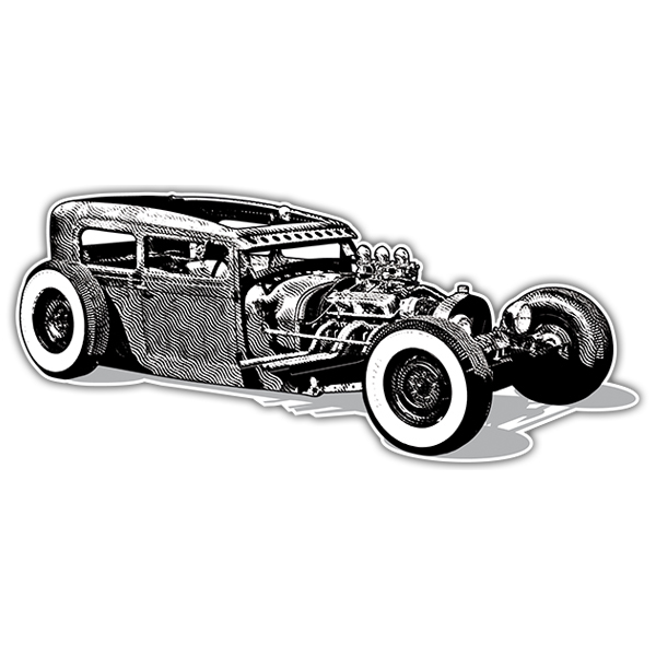 Aufkleber: Hot Rod Car