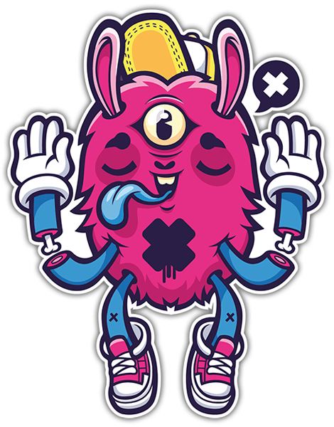 Aufkleber: Monster mit Basecap