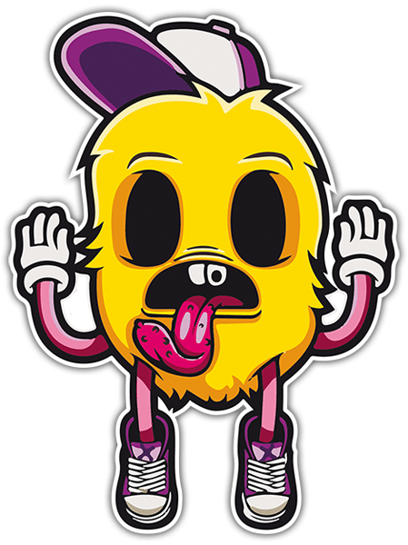 Aufkleber: Monster mit Cap und Sneakers