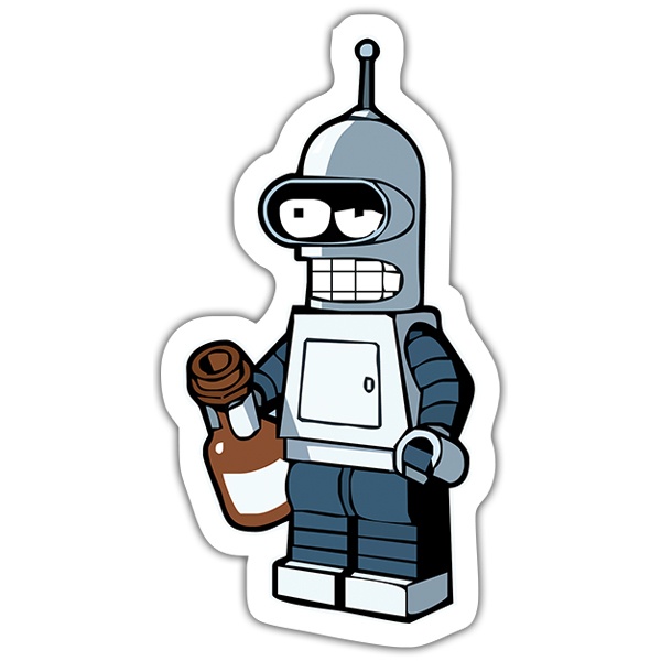 Aufkleber: Bender Lego betrunken