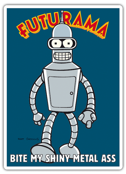 Aufkleber: Bender Futurama 0