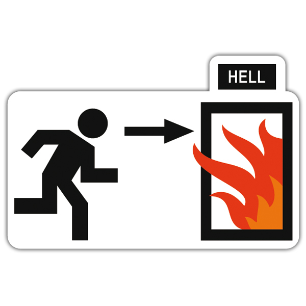 Aufkleber: Tür Zeichen zur Hölle