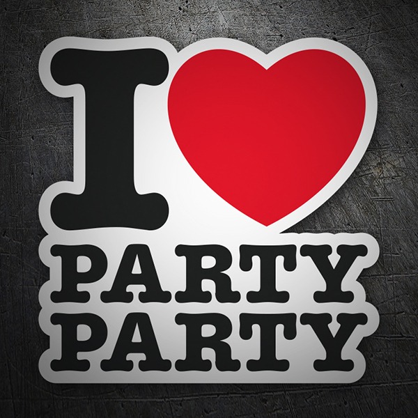 Aufkleber: I love party