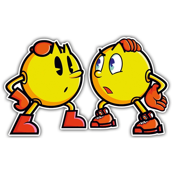 Aufkleber: Pacman retro vs Pacman