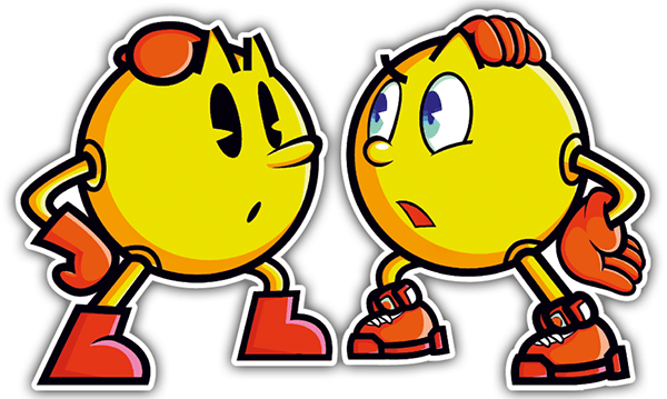 Aufkleber: Pacman retro vs Pacman
